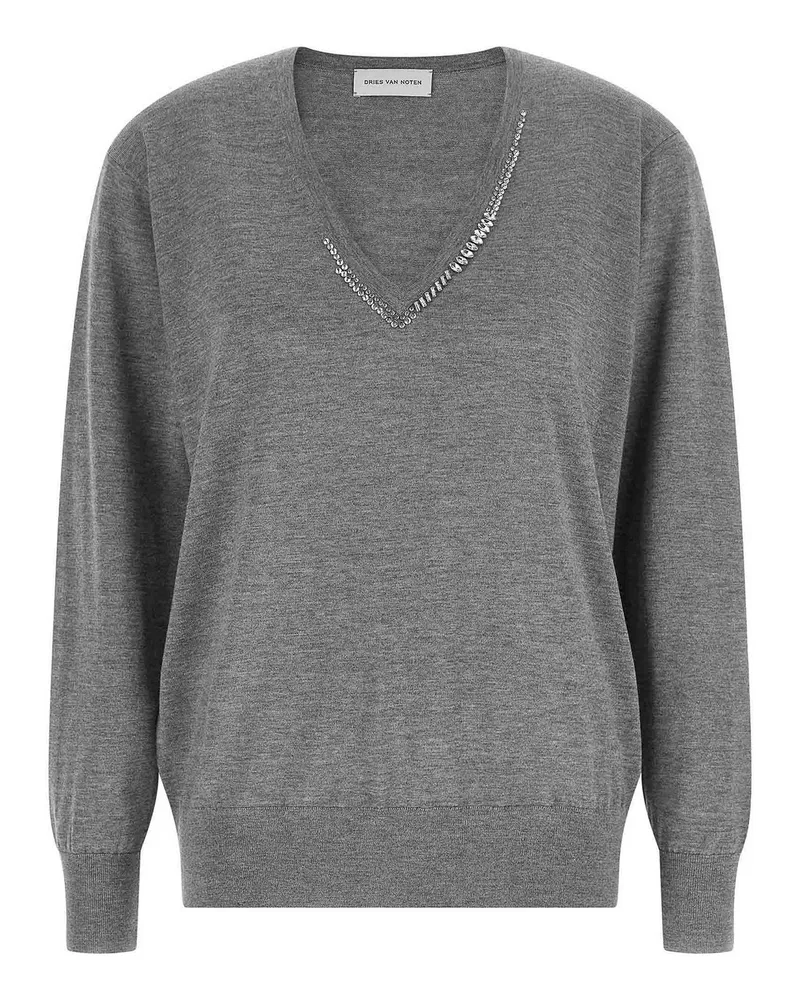 Dries van Noten Rundhalspullover - Grau Grau