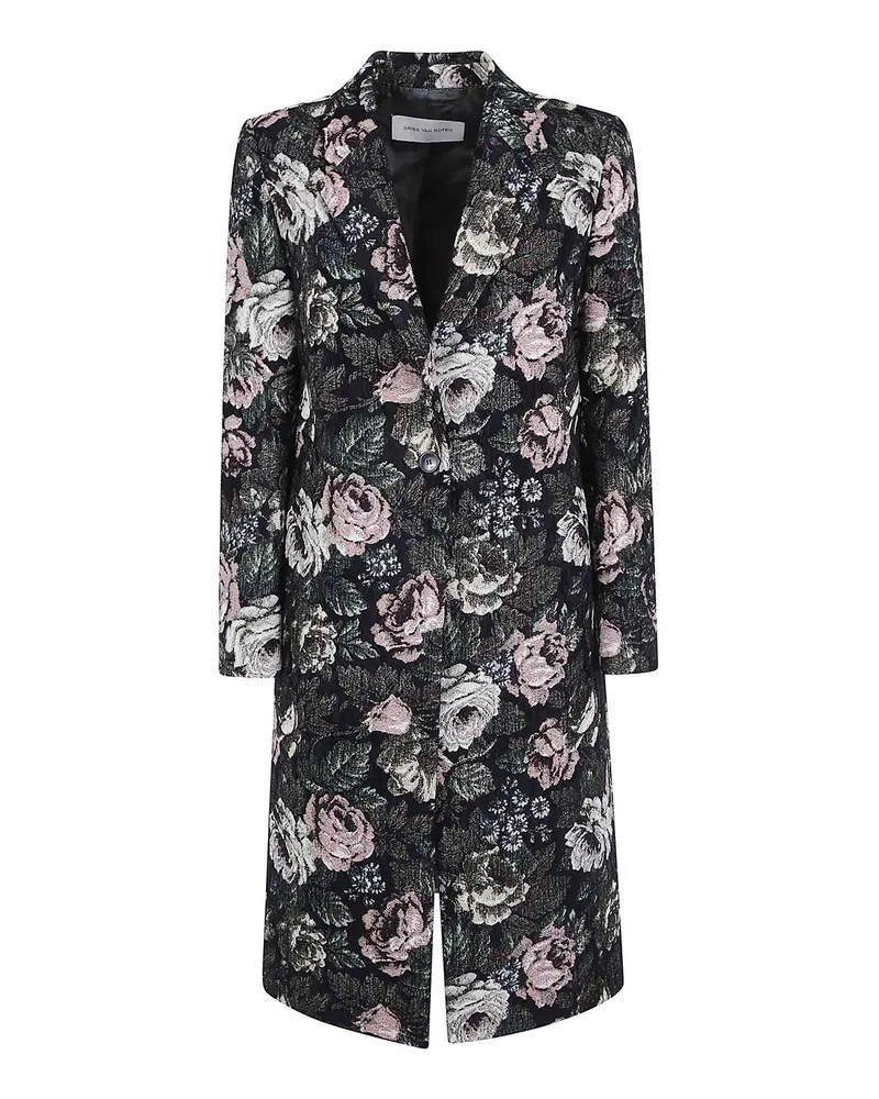 Dries van Noten Langer Mantel - Schwarz Schwarz