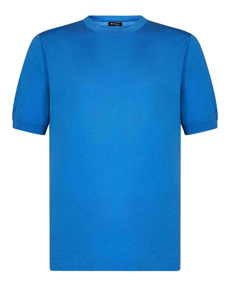 Kiton Rundhalspullover - Blau Blau