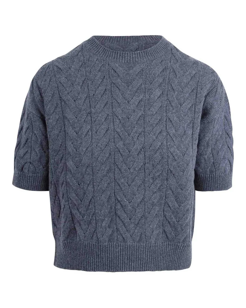 Max Mara Rundhalspullover - Grau Grau