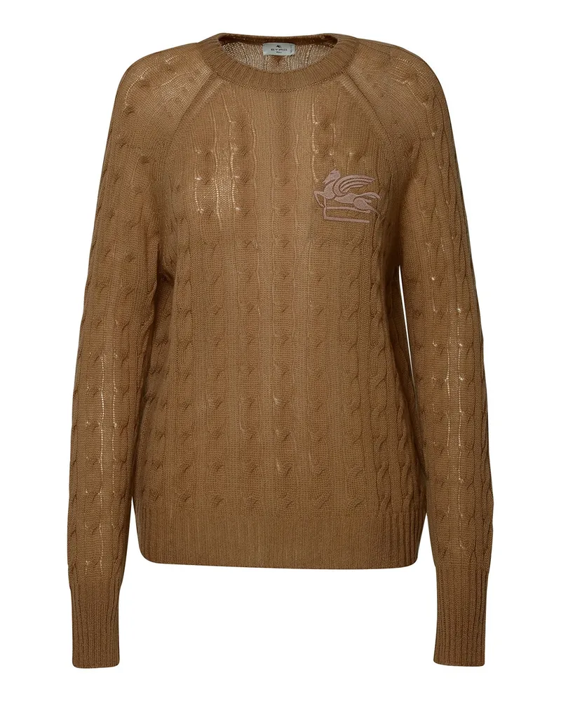 Etro Rundhalspullover - Beige Braun