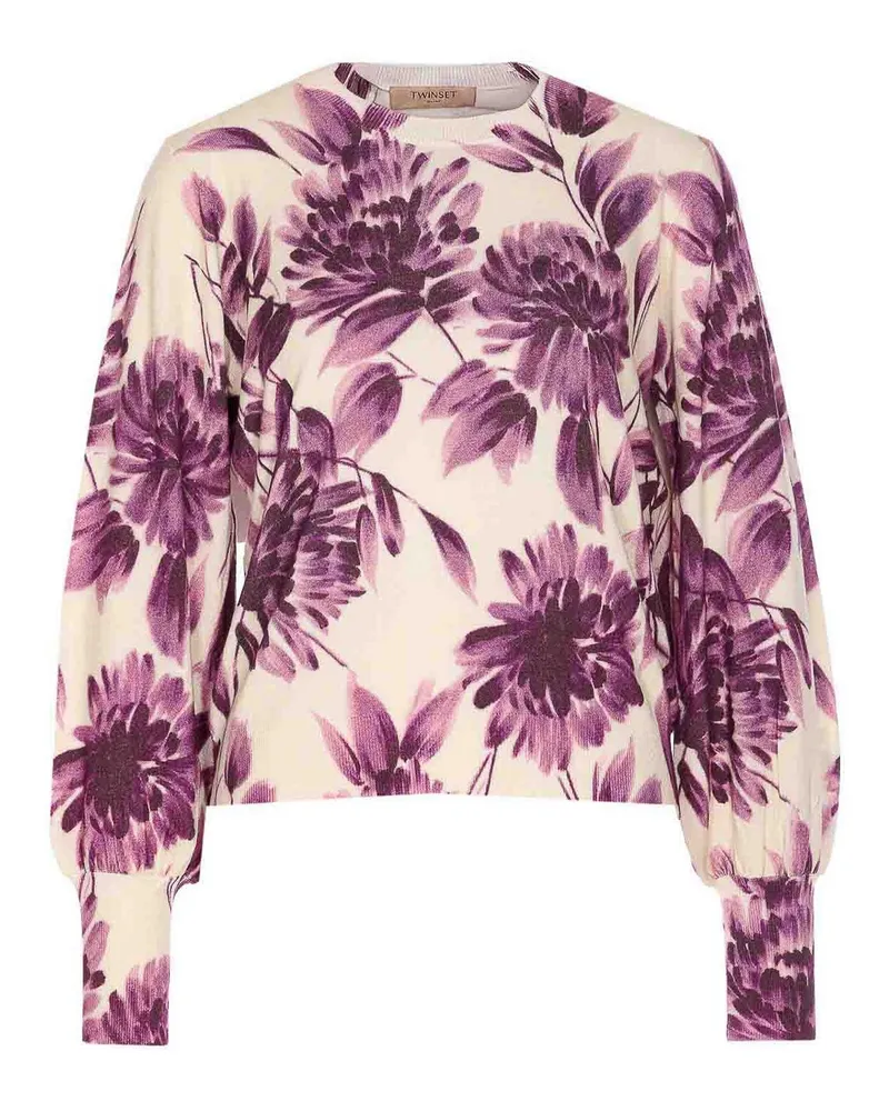 Twin-Set Rundhalspullover - Weiß Weiß