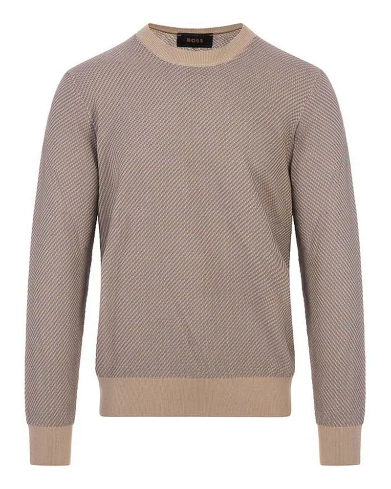HUGO BOSS Rundhalspullover - Braun Braun