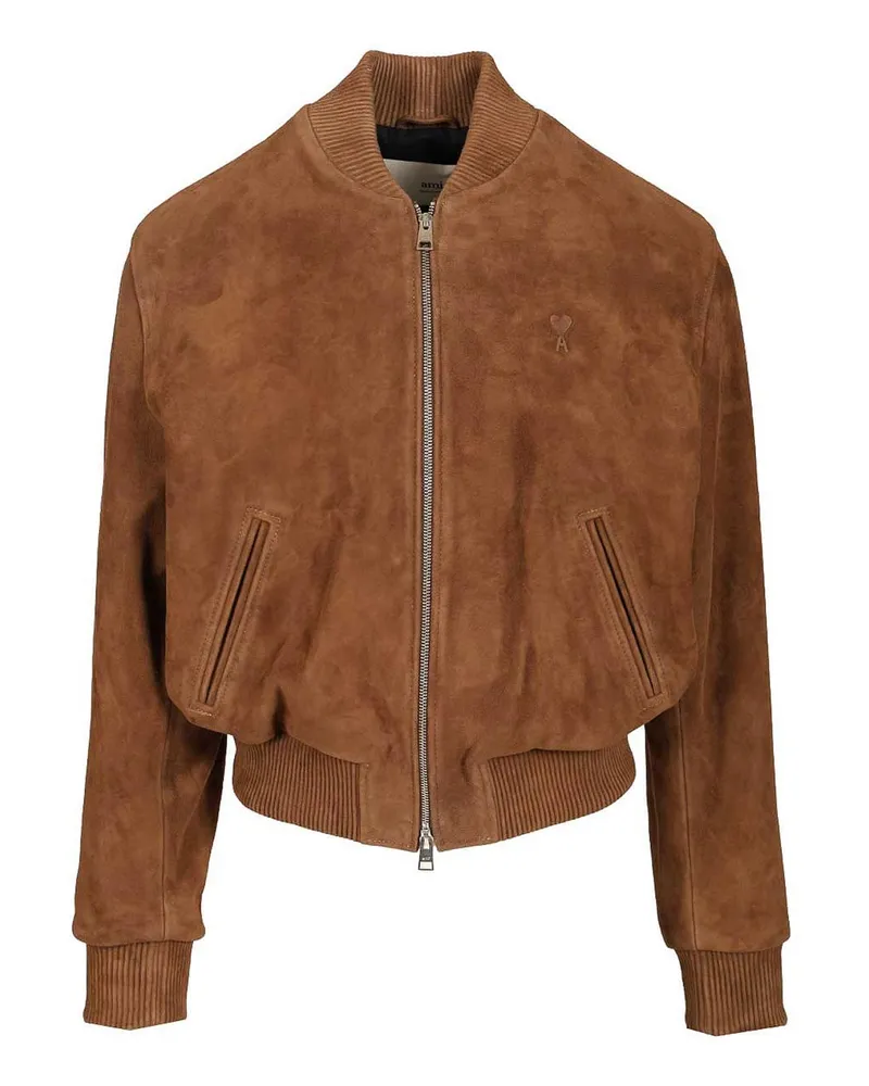 AMI Paris Lederjacke - Braun Braun