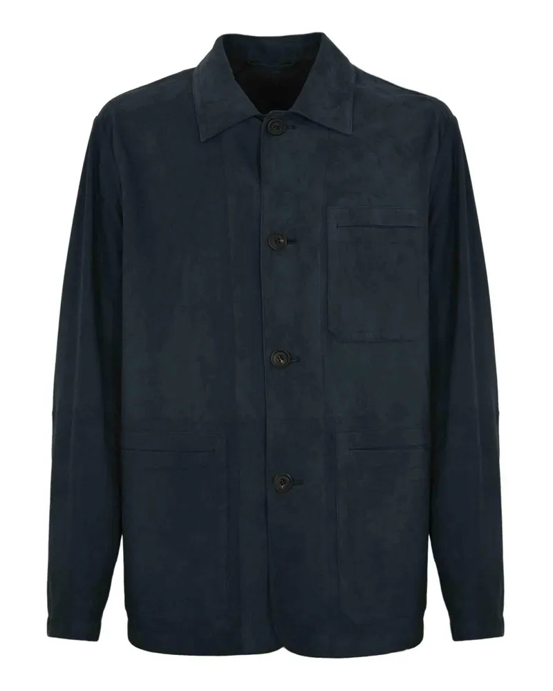 Corneliani Lederjacke - Blau Blau