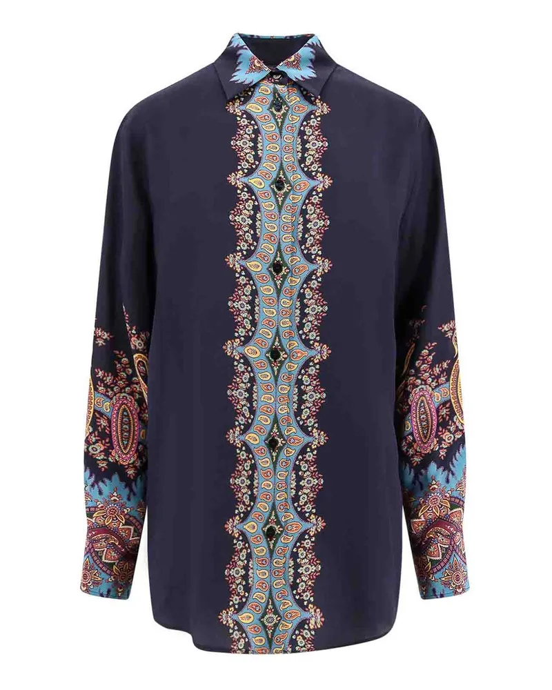 Etro Hemd - Dunkelrot Bunt