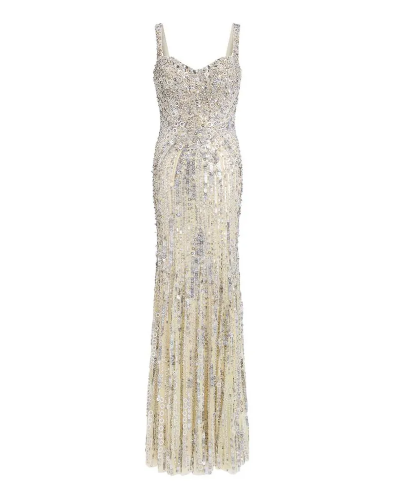 Jenny Packham Knielanges Kleid - Weiß Weiß