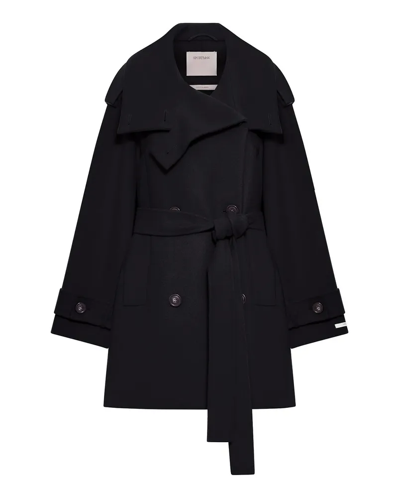 SPORTMAX Kurzer Mantel - Schwarz Schwarz
