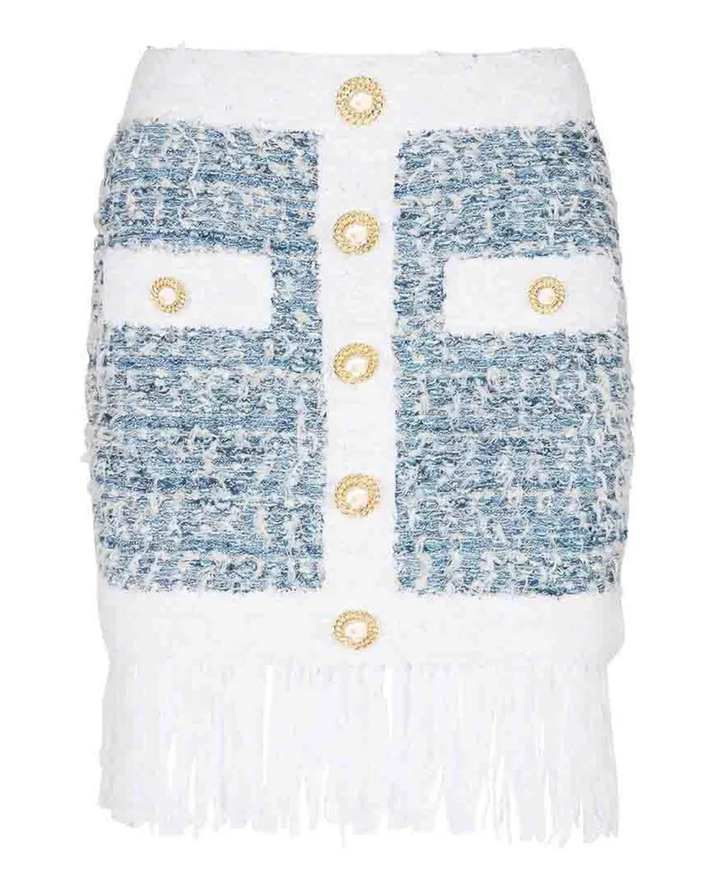 Balmain Minirock - Hellrosa Hellblau