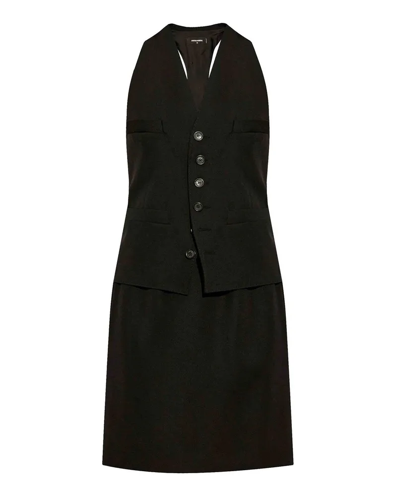 Dsquared2 Knielanges Kleid - Schwarz Schwarz