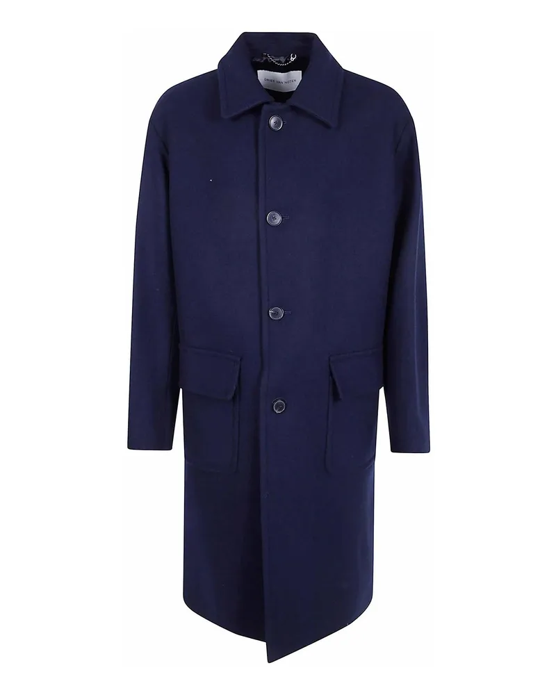 Dries van Noten Langer Mantel - Blau Blau