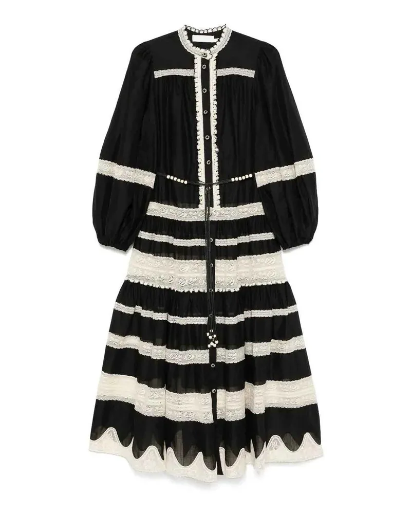 Zimmermann Knielanges Kleid - Schwarz Schwarz