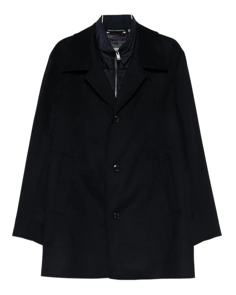 HUGO BOSS Knielanger Mantel - Blau Blau