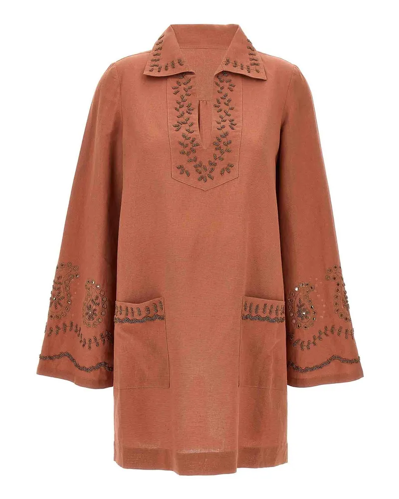 Fortela Knielanges Kleid - Dunkelrot Dunkelrot