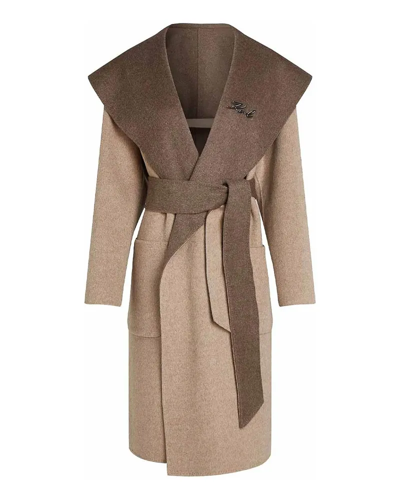 Karl Lagerfeld Knielanger Mantel - Beige Beige