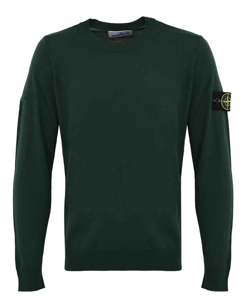 Stone Island Rundhalspullover - Dunkelgrün Dunkelgrün