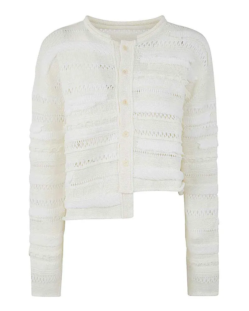 Yohji Yamamoto Cardigan - Weiß Weiß