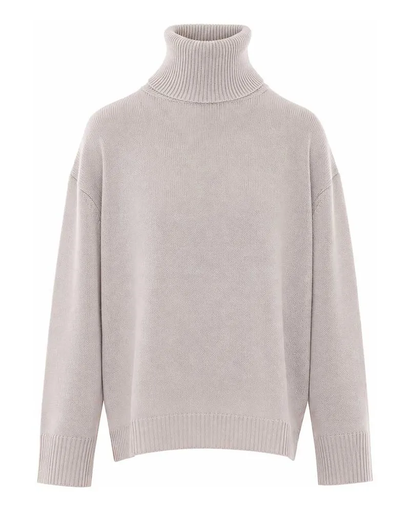 ALLUDE Rundhalspullover - Grau Grau