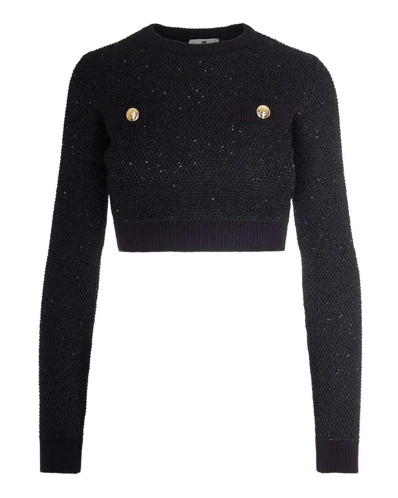 Elisabetta Franchi Rundhalspullover - Schwarz Schwarz