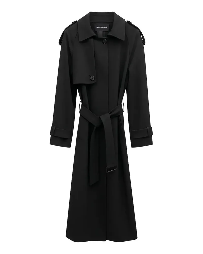 Black Label Trenchcoat - Schwarz Schwarz