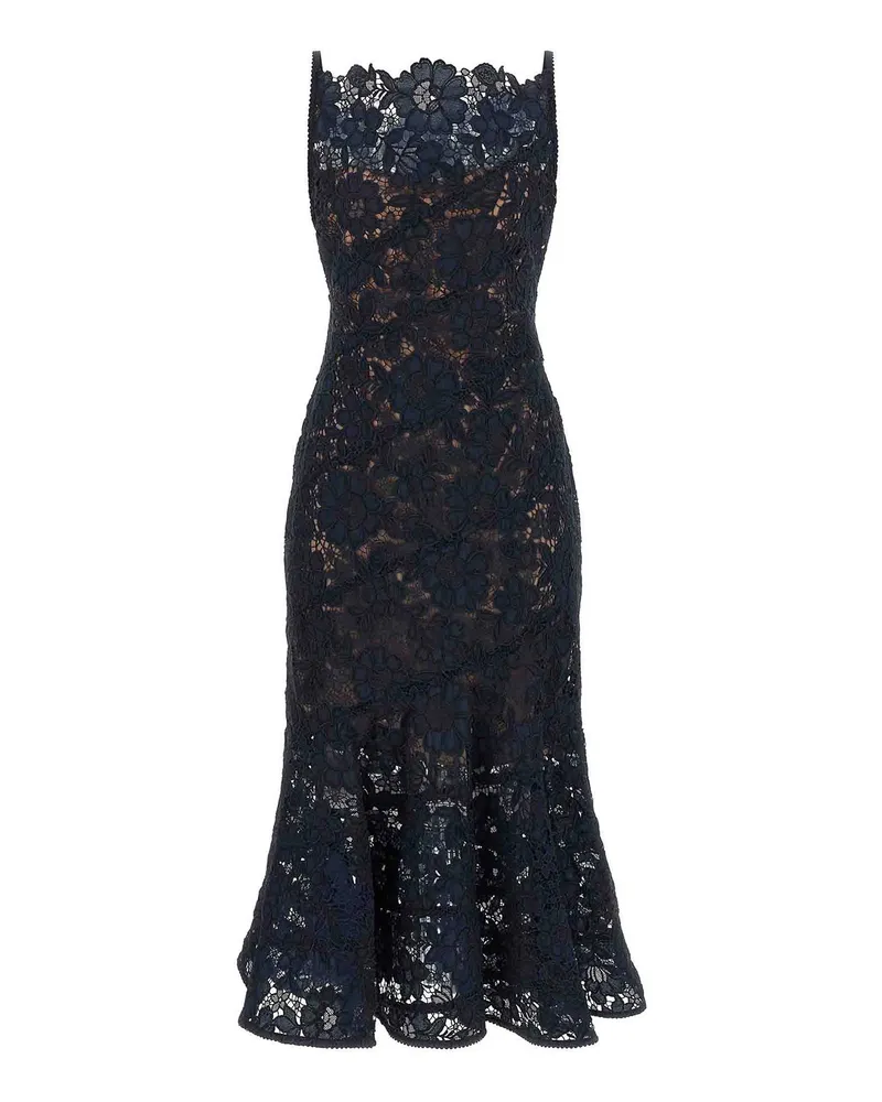 Self-Portrait Knielanges Kleid - Blau Blau