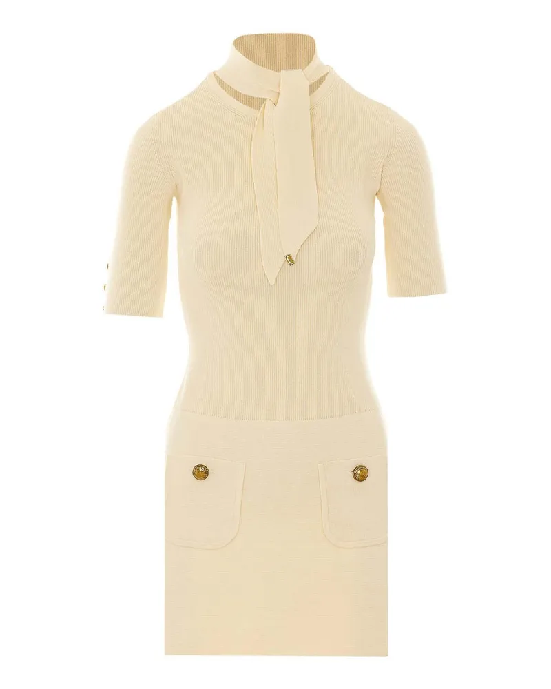 Elisabetta Franchi Knielanges Kleid - Weiß Weiß