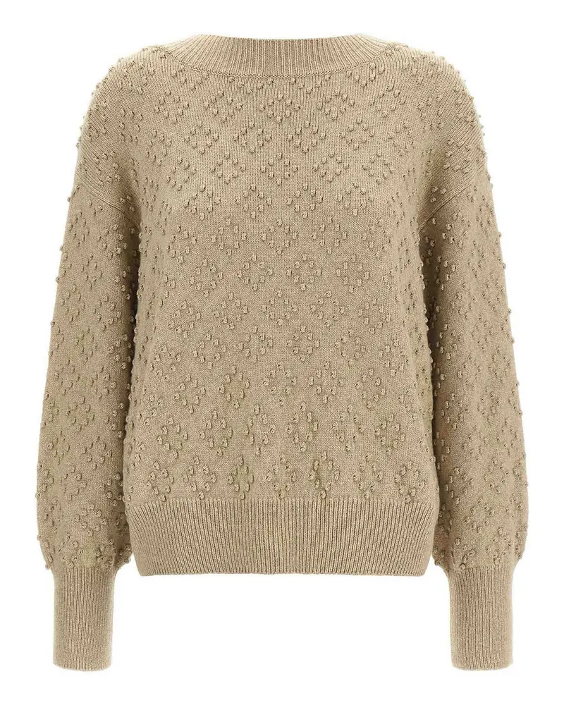 AGNONA Rundhalspullover - Beige Beige