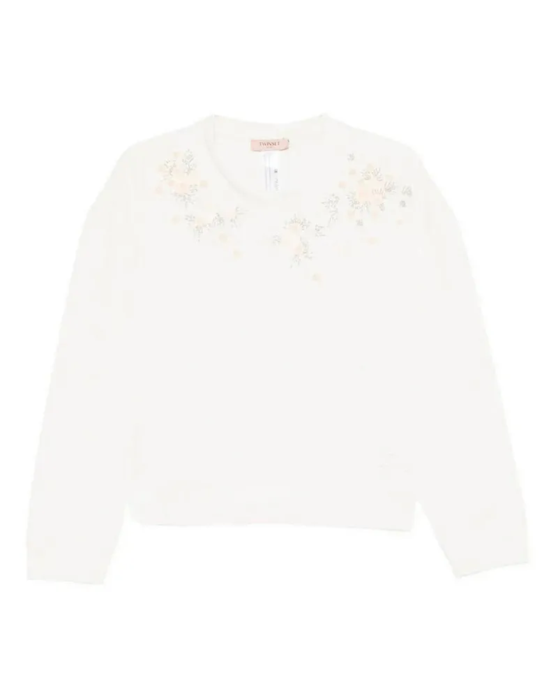Twin-Set Rundhalspullover - Weiß Weiß