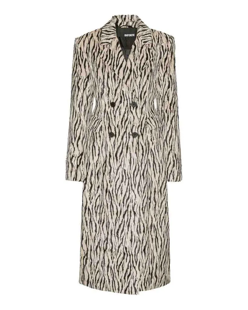 ROTATE Birger Christensen Kurzer Mantel - Weiß Animal