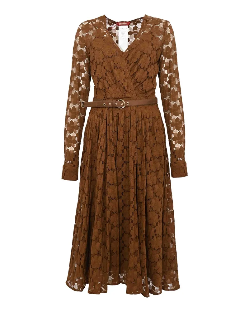 Max Mara Knielanges Kleid - Dunkelbraun Dunkelbraun