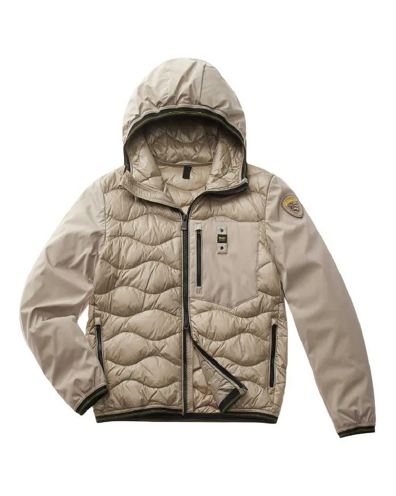Blauer Knielanger Mantel - Beige Beige