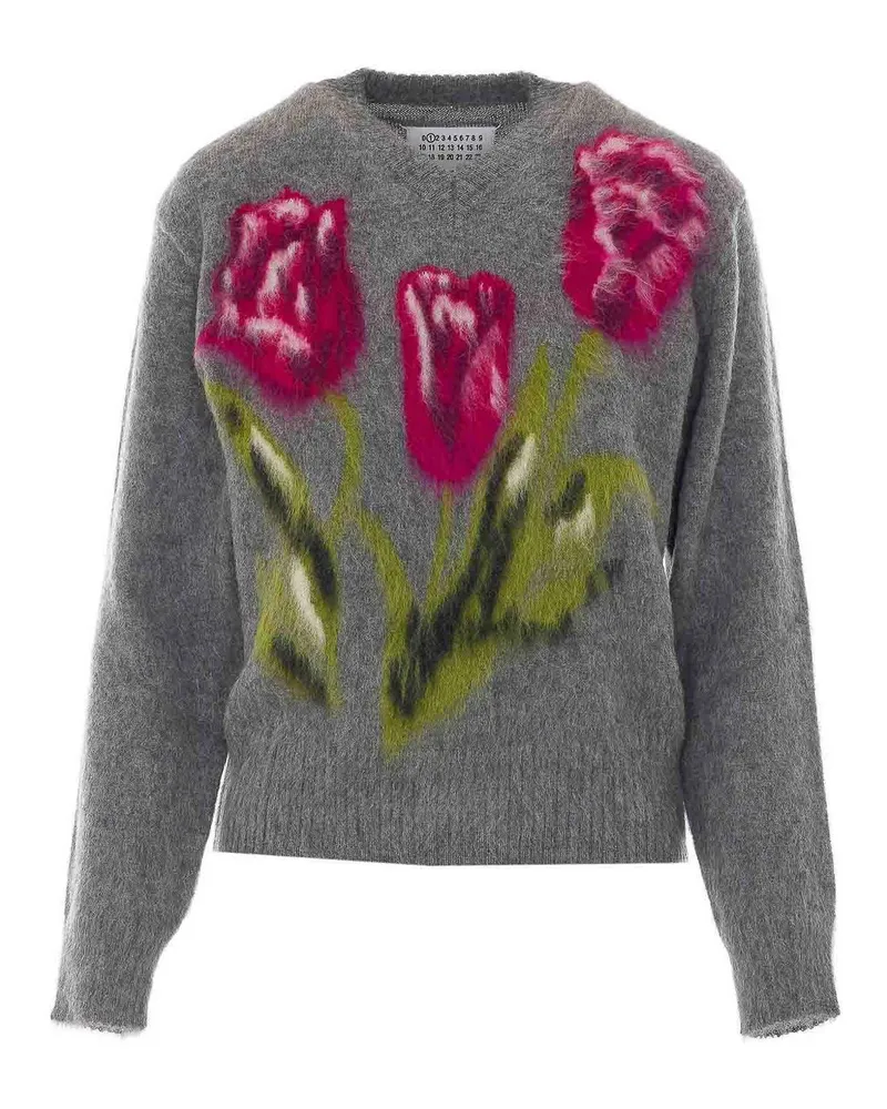 Maison Margiela Rundhalspullover - Grau Grau