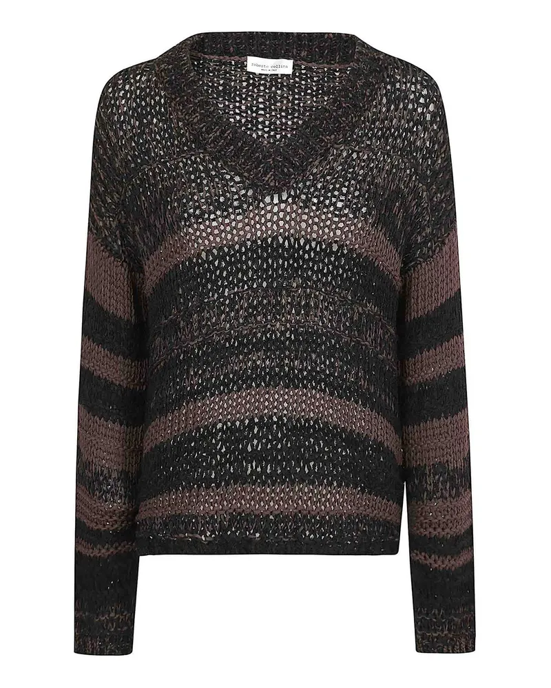 Roberto Collina V-Pullover - Braun Braun