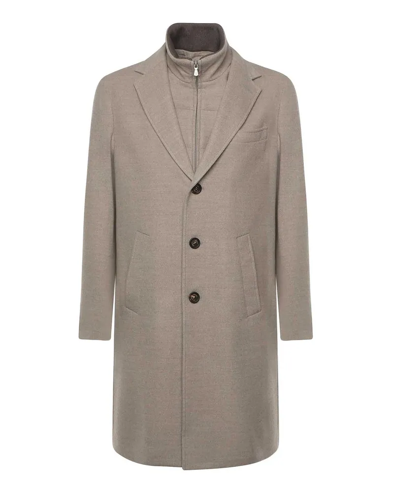 Eleventy Knielanger Mantel - Braun Braun