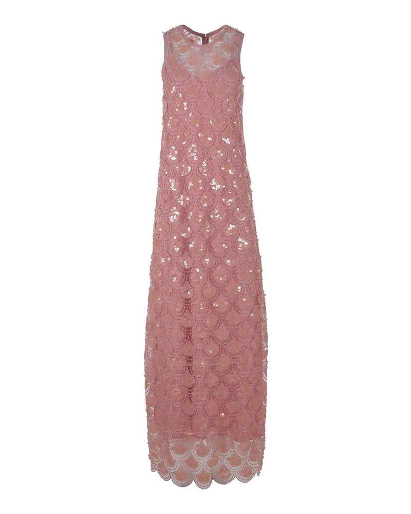 ROTATE Birger Christensen Knielanges Kleid - Nude Nude