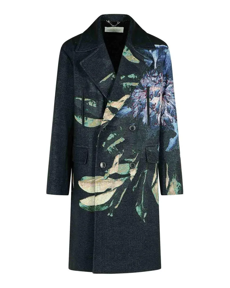 Dries van Noten Langer Mantel - Schwarz Schwarz