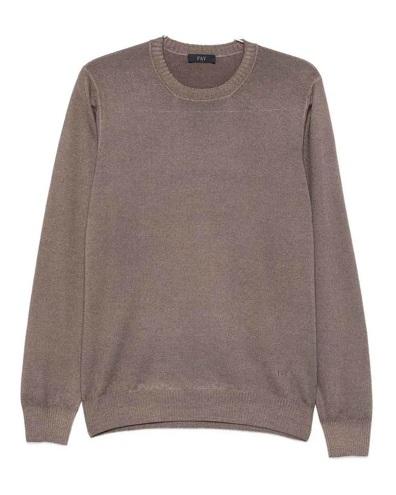 Fay Rundhalspullover - Beige Beige