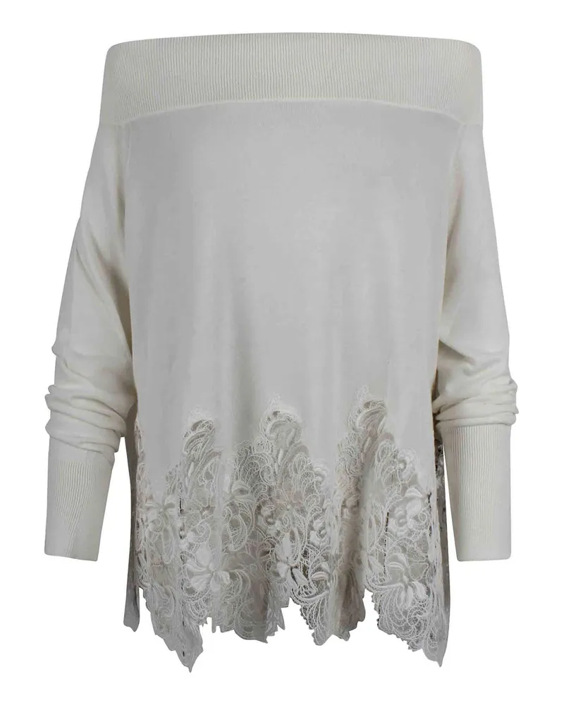 Ermanno Scervino U-Boot-Pullover - Weiß Weiß
