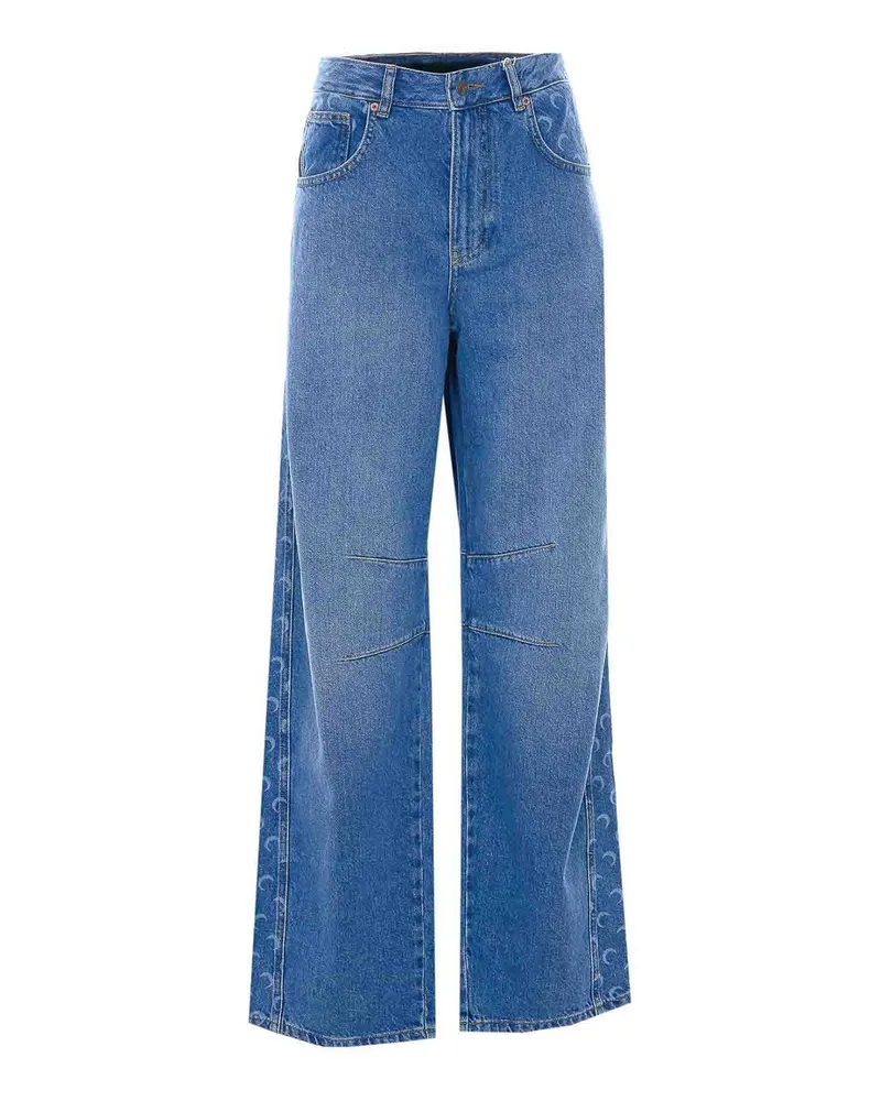 Marine Serre Straight Leg Jeans - Blau Blau