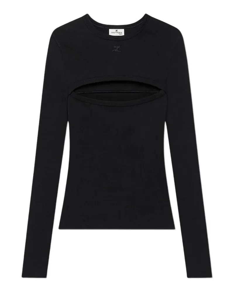 Courrèges Rundhalspullover - Schwarz Schwarz