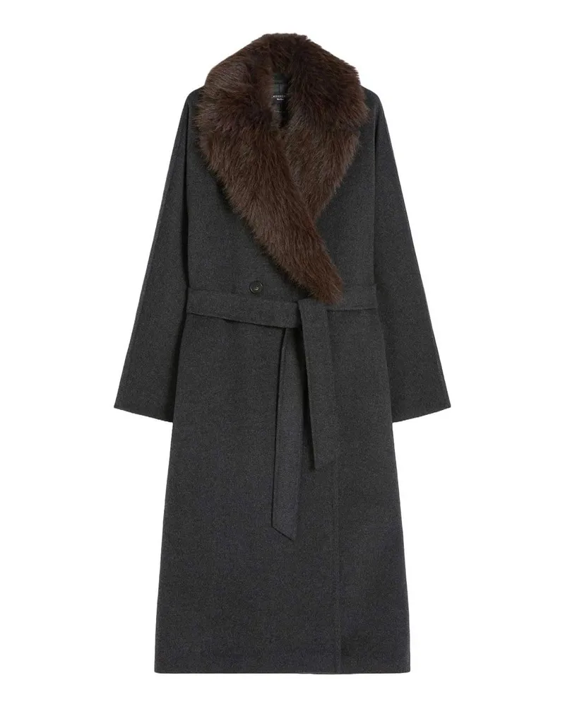 Max Mara Knielanger Mantel - Dunkelgrau Dunkelgrau