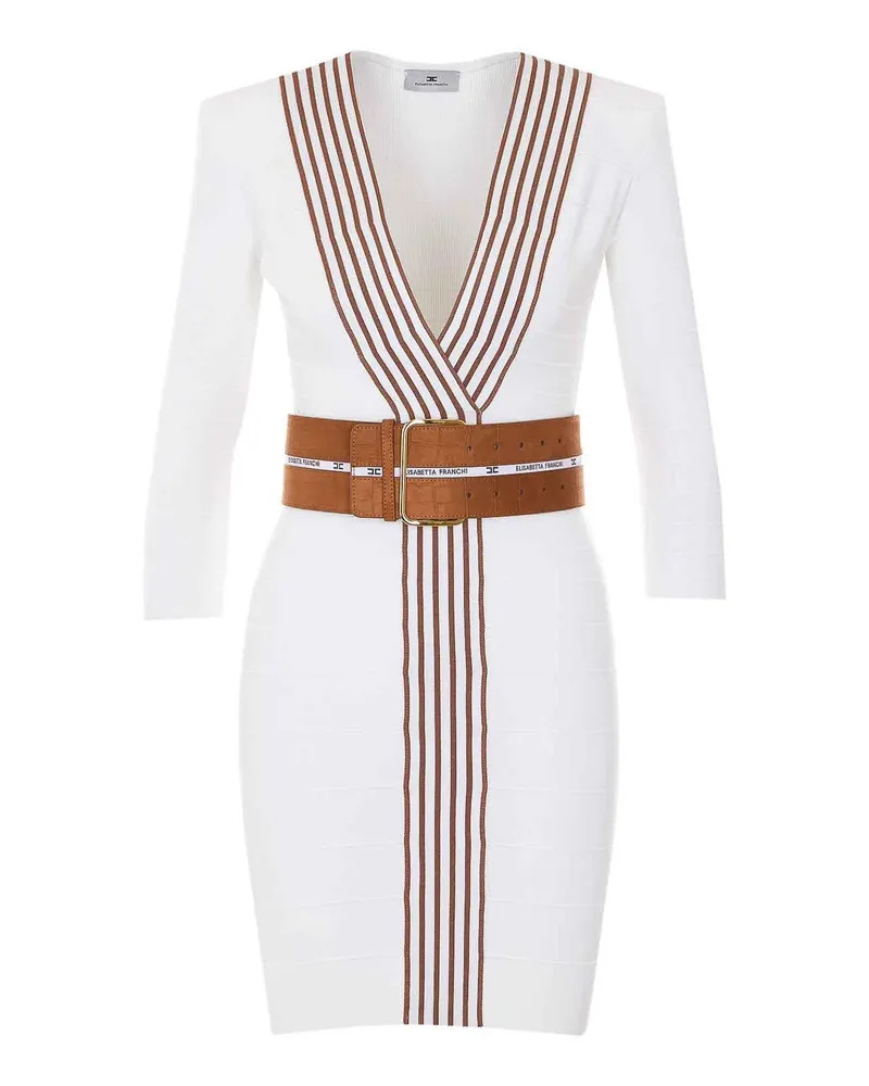 Elisabetta Franchi Knielanges Kleid - Weiß Weiß