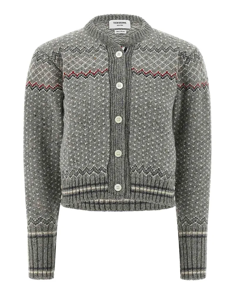 Thom Browne Cardigan - Grau Grau