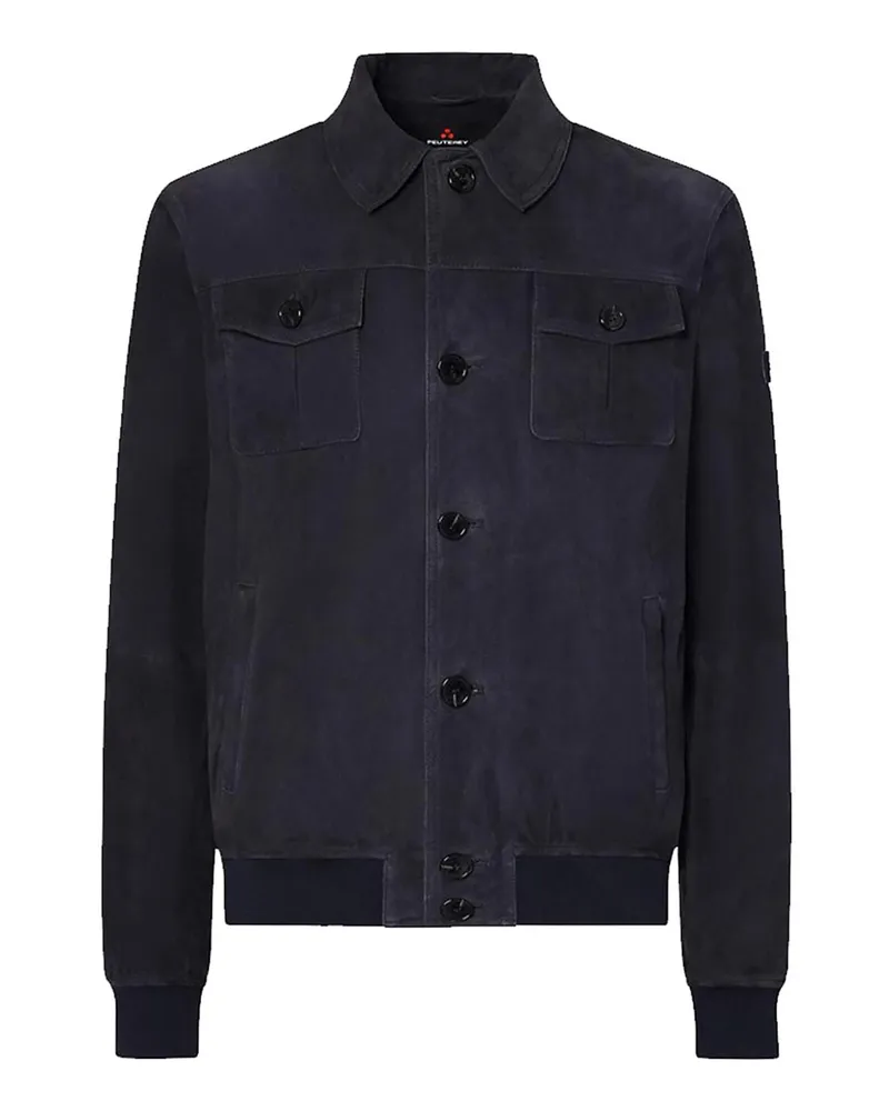 Peuterey Lederjacke - Blau Blau