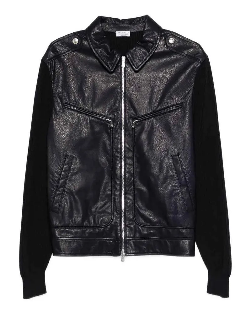 Brunello Cucinelli Lederjacke - Beige Beige