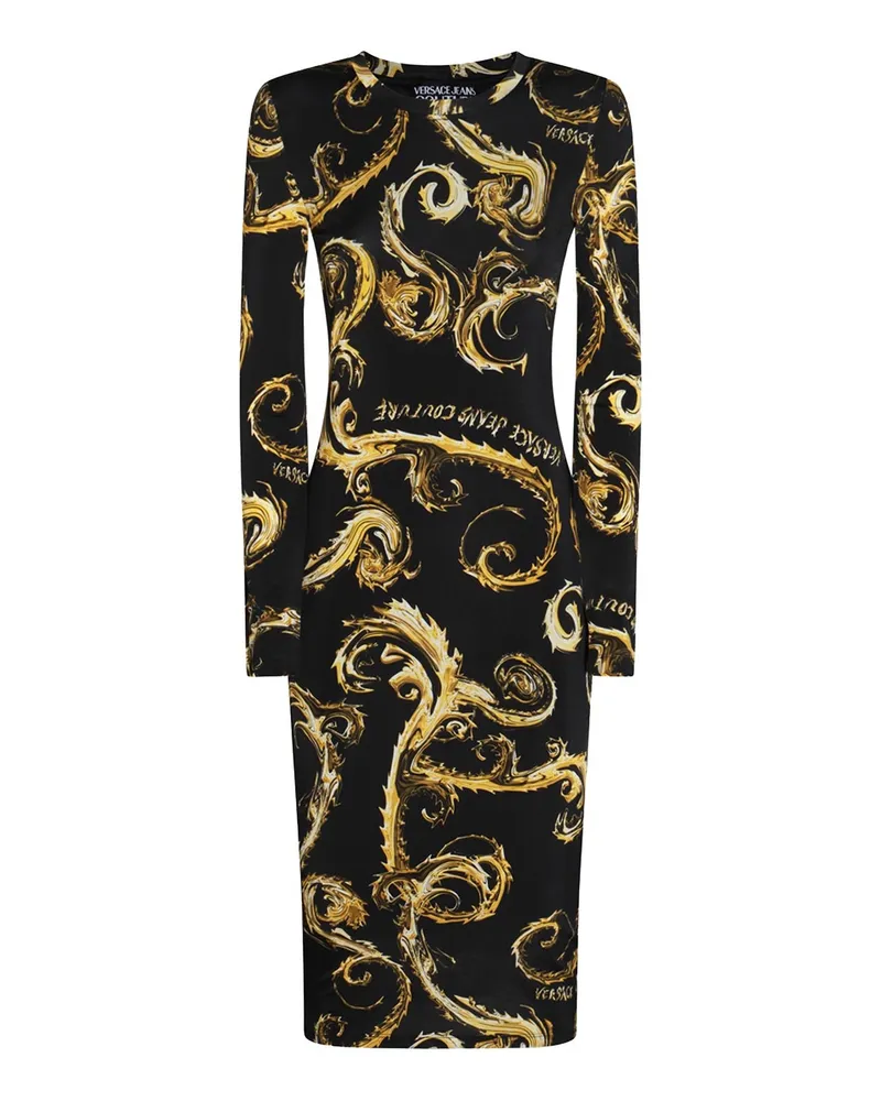 Versace Jeans Knielanges Kleid - Schwarz Schwarz