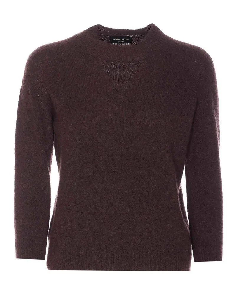 Roberto Collina Rundhalspullover - Braun Braun