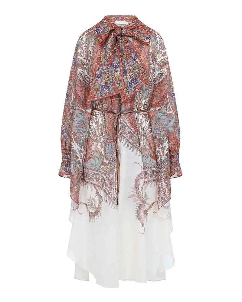 Zimmermann Knielanges Kleid - Bunt Bunt