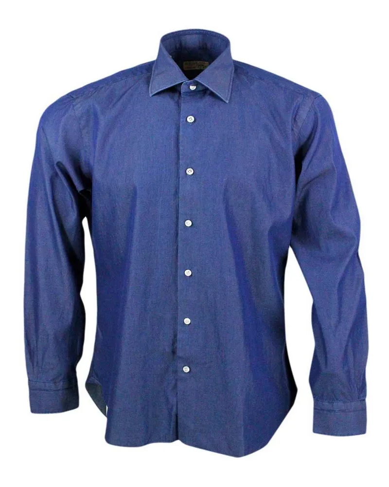 BARBA Hemd - Dunkles Jeansblau Dunkles