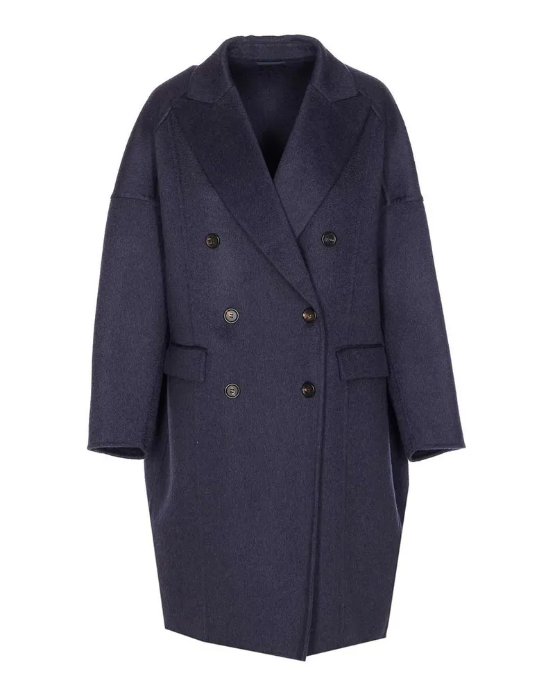 Brunello Cucinelli Kurzer Mantel - Blau Blau